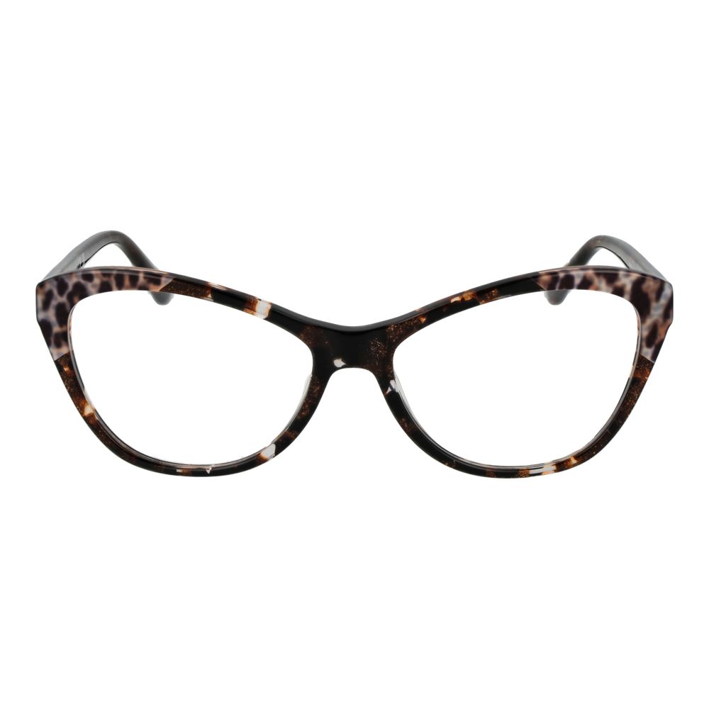 Guess Brown Acetate Glasses (Frames) for women, full-rim cat eye design with 56mm demo lenses, brown acetate material, spring hinge.