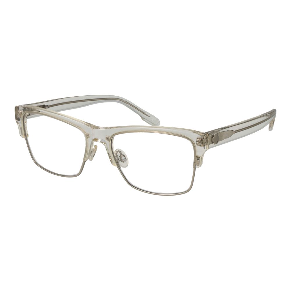Spy Transparent Plastic Glasses (Frames) unisex full-rim transparent plastic frame with demo lenses, rectangle style, size 55-17-145.