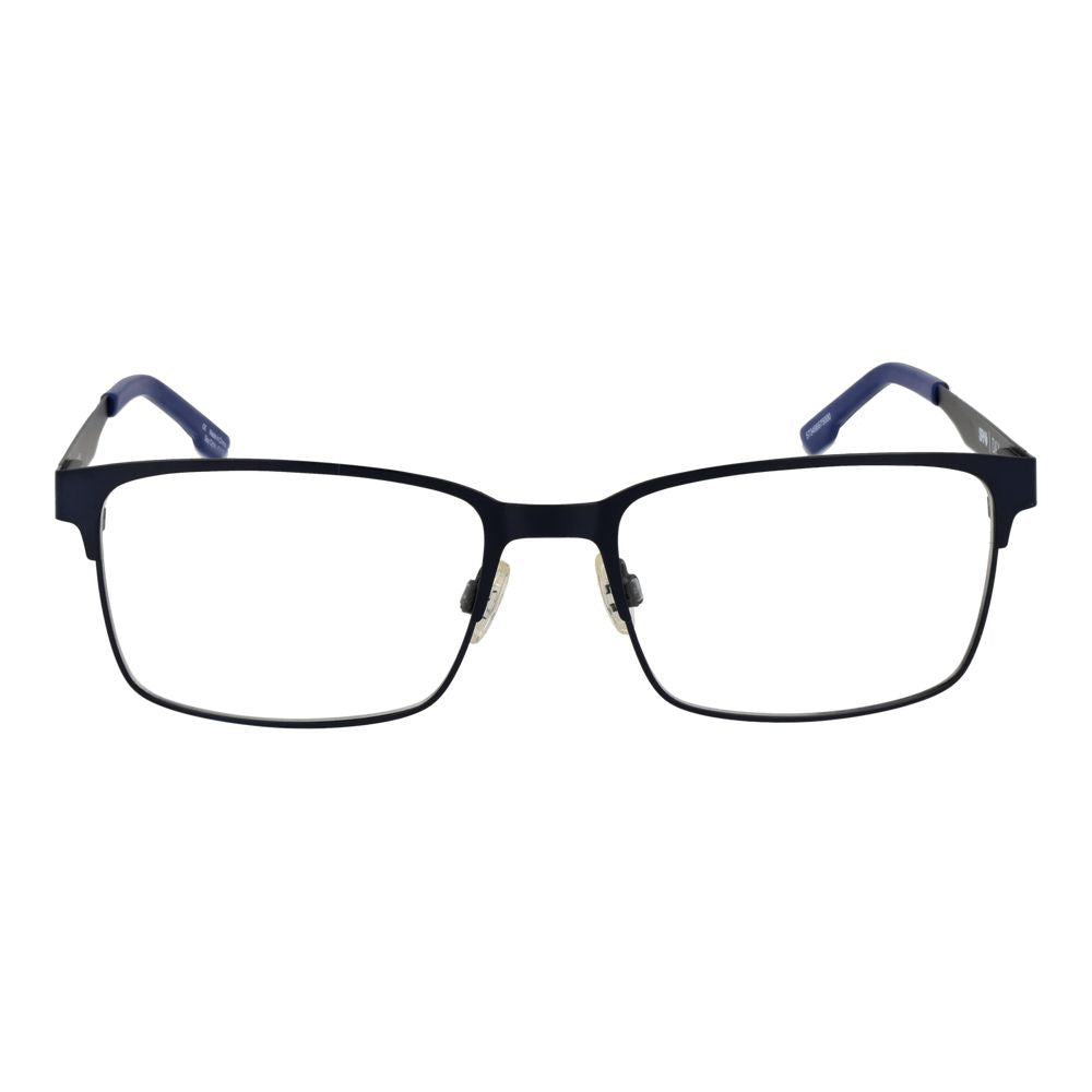 Spy Blue Plastic Glasses (Frames) with full-rim rectangle style, unisex design, blue color, spring hinge; lens width 57mm.