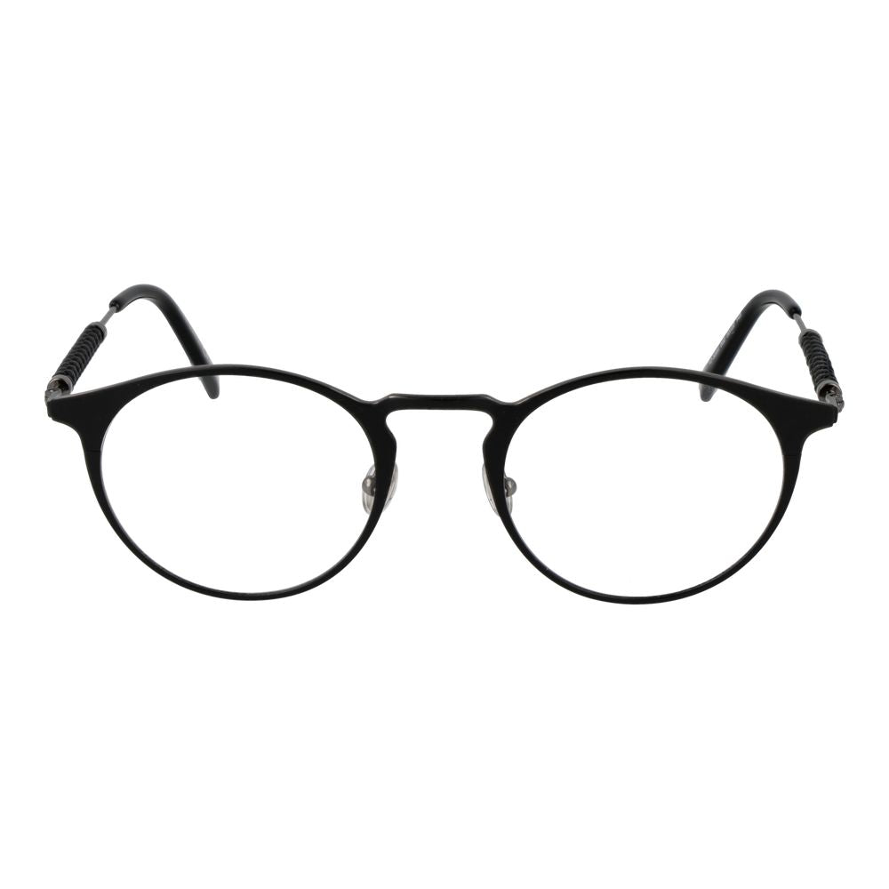 Tod's Black Metal Glasses (Frames) with black full-rim panto style, demo lenses, and metal frame for men.