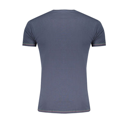 Back view of Aeronautica Militare Blue Cotton Underwear T-shirt with short sleeves and crew neck.