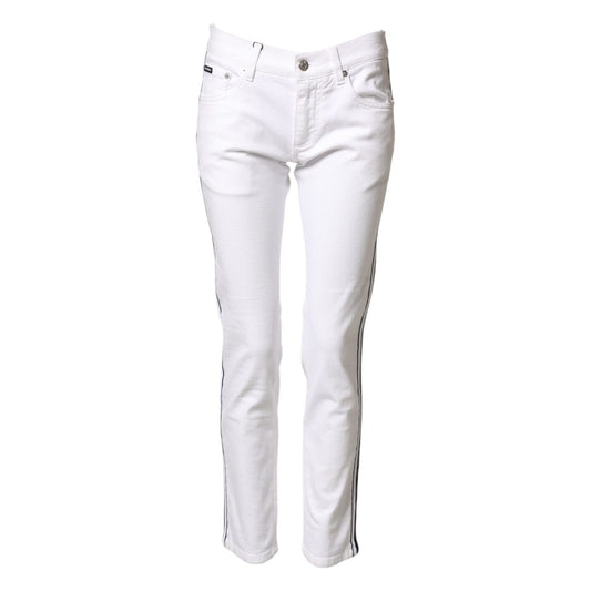 Dolce & Gabbana White Cotton Stretch Skinny Men Denim Jeans