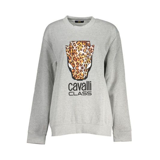 Cavalli Class Grigio Polyester Women Sweatshirt 1728,67403481248,Cavalli Class,Clothing,Gray,L,M,New with tags,Sweaters - Clothing,Sweatshirts - Sweaters - Clothing,Women,XL,XXL