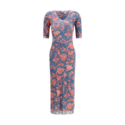 Etro Multicolor Polyamide Casual Dress 1728,72470364320,Casual - Dresses - Clothing,Clothing,Dresses - Clothing,Etro,IT40 | M,IT44 | L,IT46|XL,Midi - Dresses - Clothing,Multicolor,New with tags,Pattern - Dresses - Clothing,Shortsleeve - Dresses - Clothing