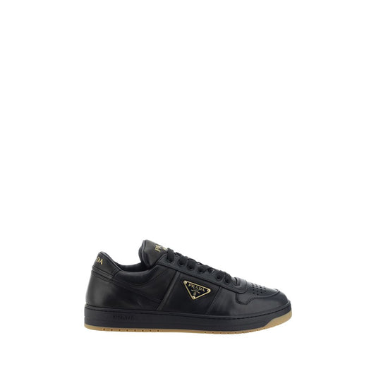 Prada Black Calf Leather Bos Taurus Low Top Sneakers 1728,72470364320,Black,EU39/US6,EU44/US11,Low Tops - Sneakers - Shoes,Men,New with tags,Prada,Shoes,Sneakers - Shoes