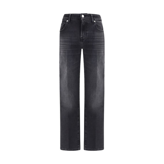 7FOR Black Cotton Straight-Leg Jeans 1728,26,72470364320,7FOR,Black,Clothing,Jeans Denim - Clothing,New with tags,Straight-Leg Jeans - Jeans Denim - Clothing,W24,W25,Women