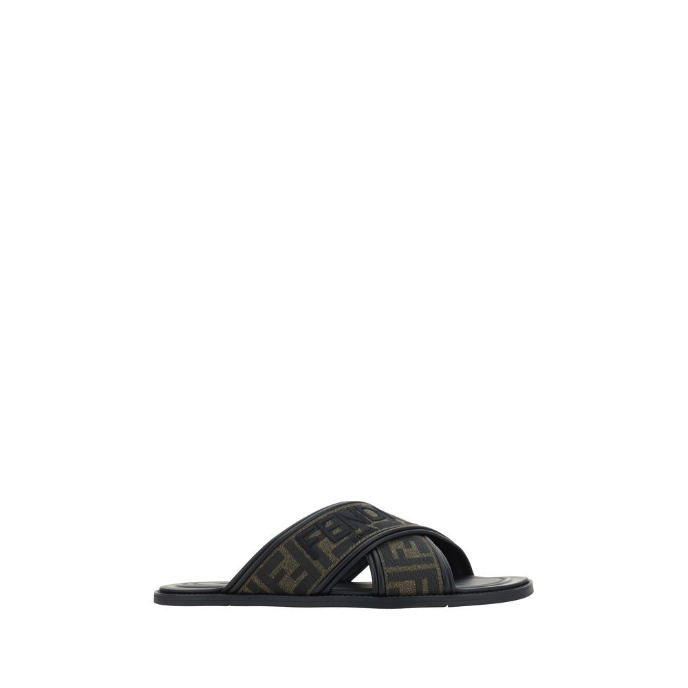 Fendi Black Rubber Slippers 1728,72470364320,Black,EU39/US6,EU40/US7,EU41/US8,EU42/US9,Fendi,Men,New with tags,Sandals - Shoes,Shoes,Slippers - Sandals - Shoes