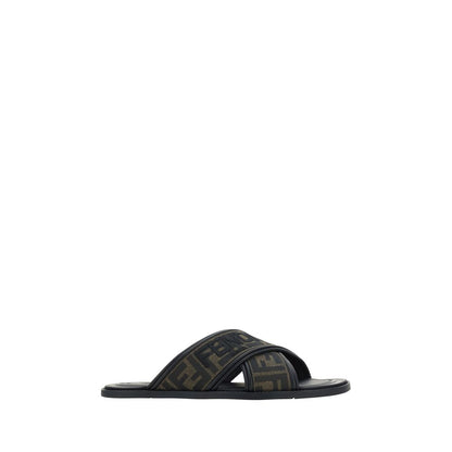 Fendi Black Rubber Slippers 1728,72470364320,Black,EU39/US6,EU40/US7,EU41/US8,EU42/US9,Fendi,Men,New with tags,Sandals - Shoes,Shoes,Slippers - Sandals - Shoes