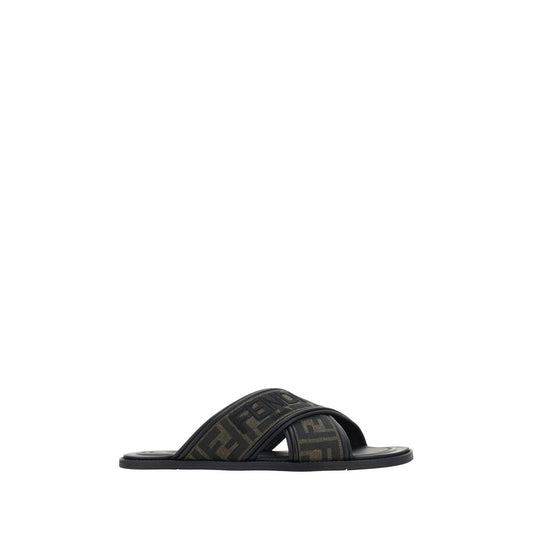 Fendi Black Rubber Slippers 1728,72470364320,Black,EU39/US6,EU40/US7,EU41/US8,EU42/US9,Fendi,Men,New with tags,Sandals - Shoes,Shoes,Slippers - Sandals - Shoes