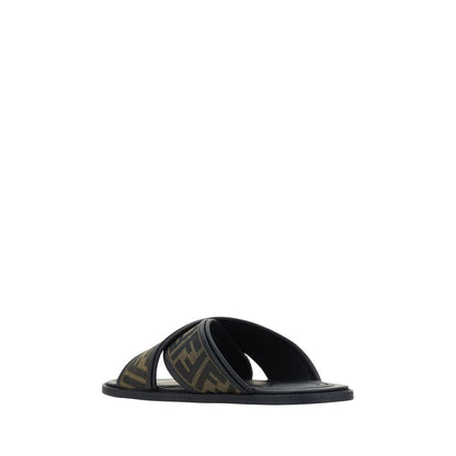 Fendi Black Rubber Slippers 1728,72470364320,Black,EU39/US6,EU40/US7,EU41/US8,EU42/US9,Fendi,Men,New with tags,Sandals - Shoes,Shoes,Slippers - Sandals - Shoes