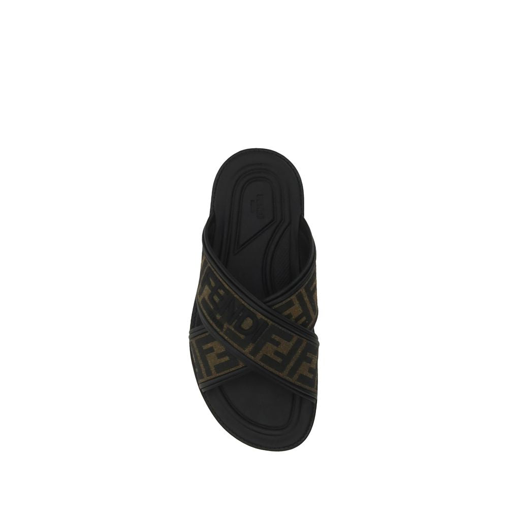 Fendi Black Rubber Slippers 1728,72470364320,Black,EU39/US6,EU40/US7,EU41/US8,EU42/US9,Fendi,Men,New with tags,Sandals - Shoes,Shoes,Slippers - Sandals - Shoes