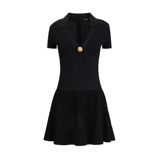 Balmain Black Viscose Casual Dress 1728,72470364320,Balmain,Black,Casual - Dresses - Clothing,Clothing,Dresses - Clothing,IT38 | S,IT40 | M,IT42 | L,New with tags,Short - Dresses - Clothing,Shortsleeve - Dresses - Clothing,Women