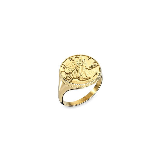 Gold ring featuring an intricate design from AN JEWELS JEWELRY Mod. AAC.R02Y-5, perfect for luxurious style.