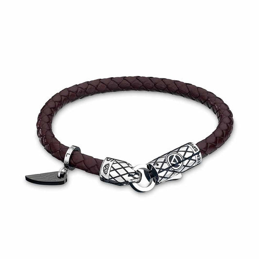 AN JEWELS JEWELRY Mod. AA.P252BR stylish braided bracelet with elegant silver clasp and charm.