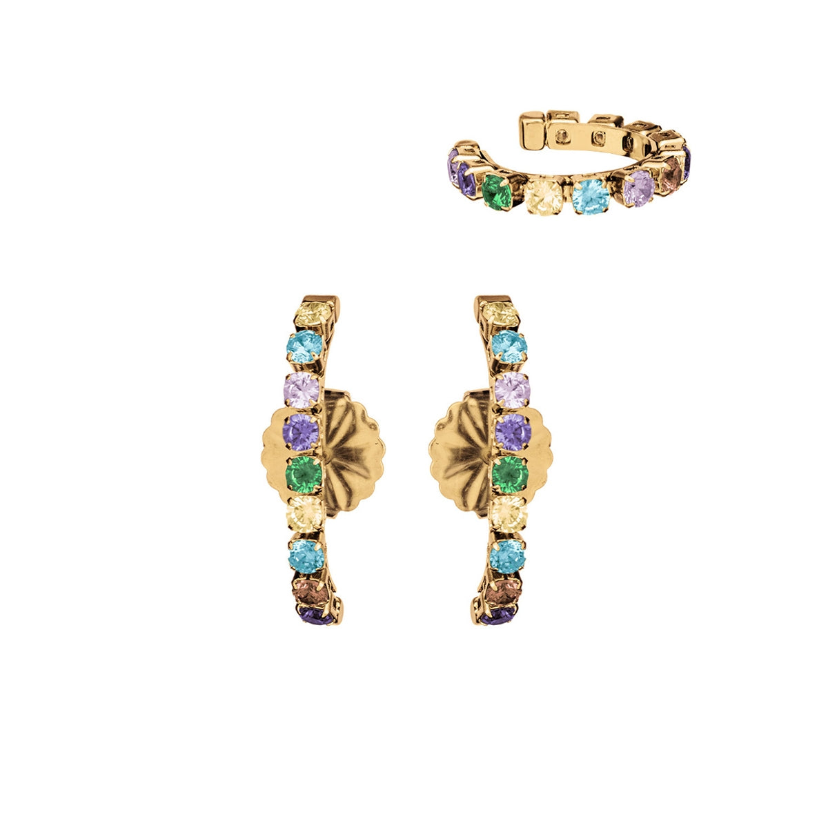 AN JEWELS JEWELRY Mod. AB.EP015 multicolor gemstone earrings and ring set