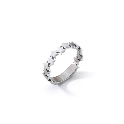 AN JEWELS JEWELRY Mod. ADC.R02S-8 silver star ring on white background.