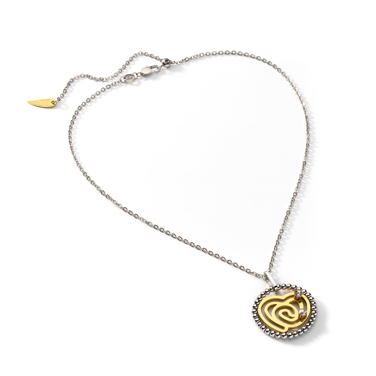 AN JEWELS JEWELRY Mod. AL.NSOKLSYC necklace with silver chain and gold pendant