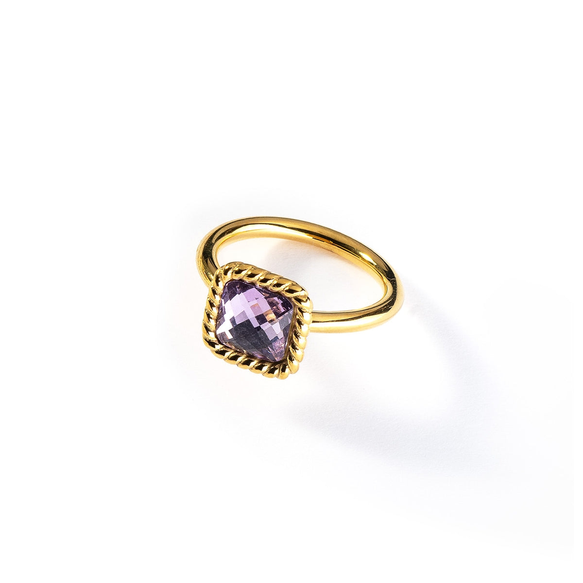 AN JEWELS JEWELRY Mod. AL.RMW07GVI-7 gold ring with purple gemstone