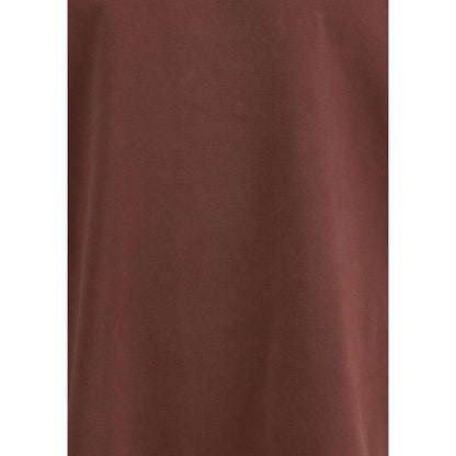 Close-up of Agolde Bordeaux Cotton Long Sleeve T-Shirt fabric showing rich color and texture.