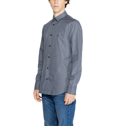 Armani Exchange Blue Cotton Dress Shirt