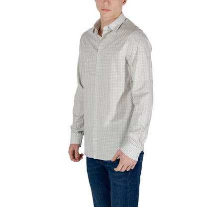 Armani Exchange Cream Cotton Pattern Shirt