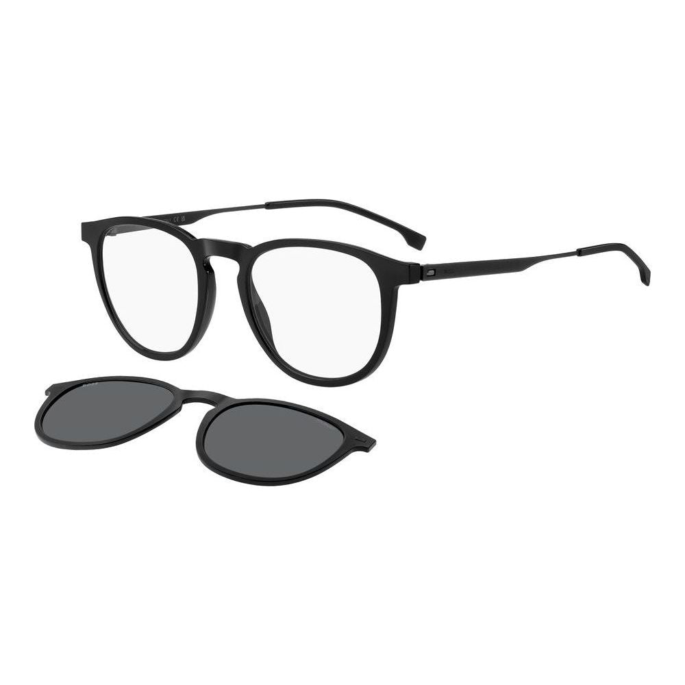 BOSS MOD. BOSS 1640_CS WITH CLIP ON black polyamide eyeglasses for gent with detachable clip-on lenses.