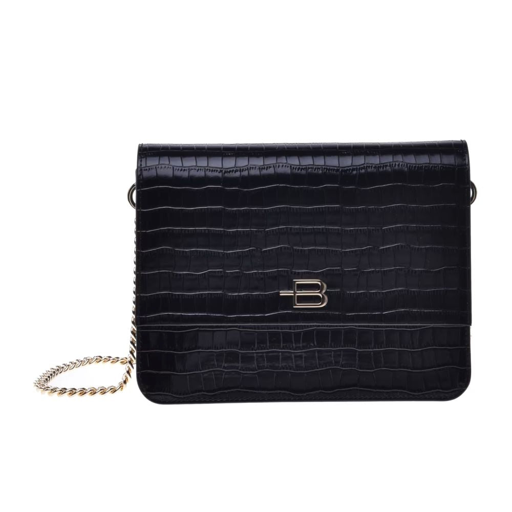 Baldinini Trend Black Calfskin Women Crossbody Bag BA-12243