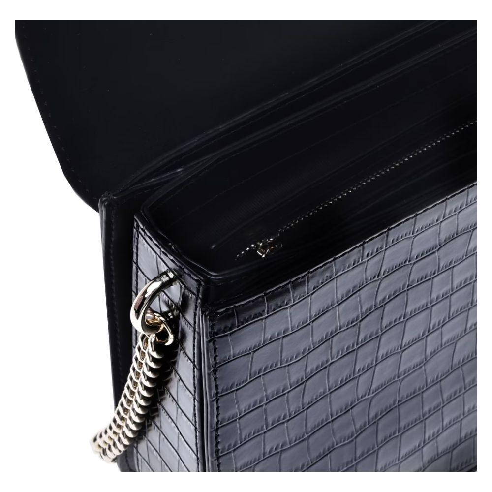 Baldinini Trend Black Calfskin Women Crossbody Bag BA-12243