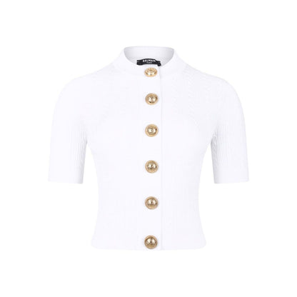 Balmain Ribbed buttoned top Topwear