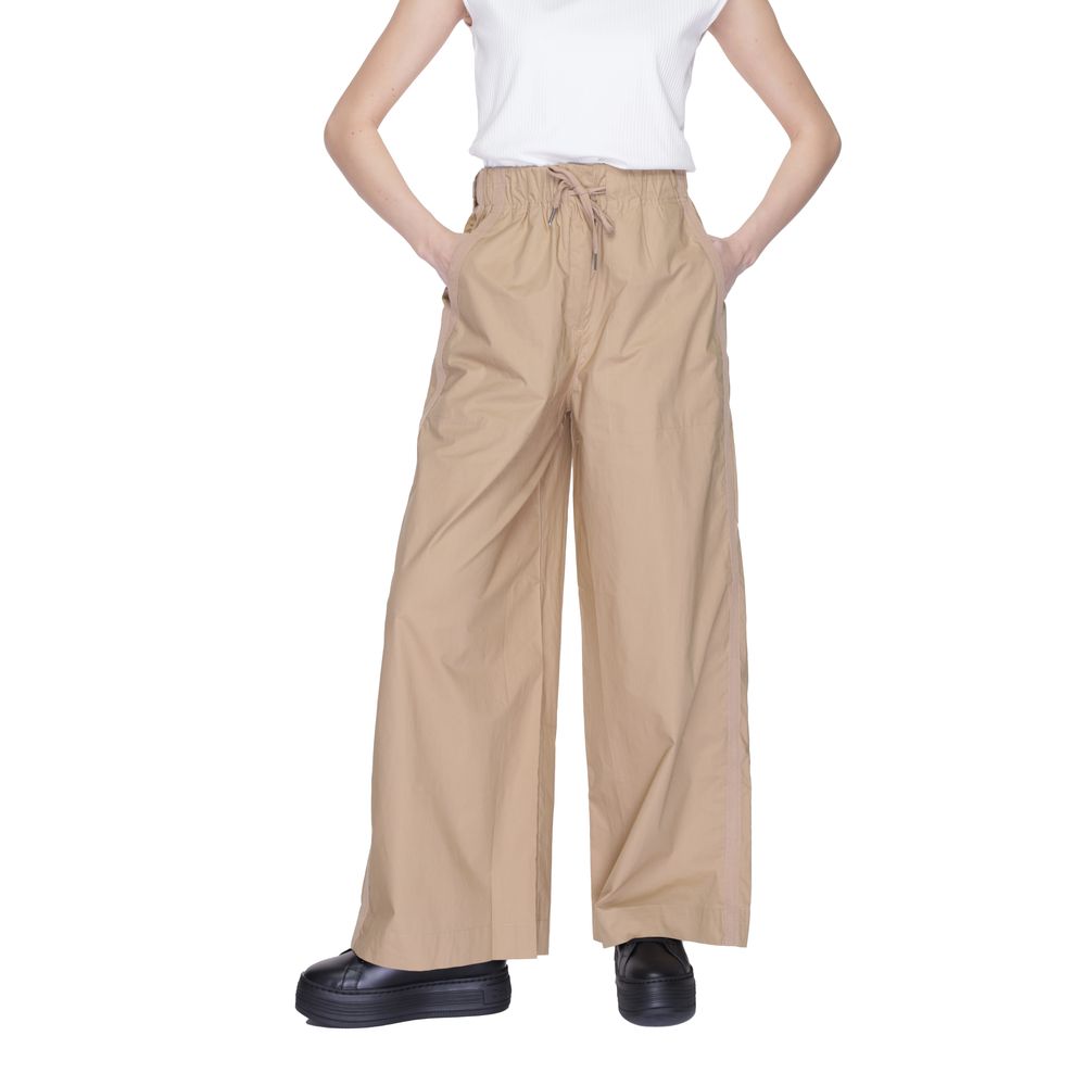 Blauer Beige Cotton Casual Pants with elasticated waistband and side pockets