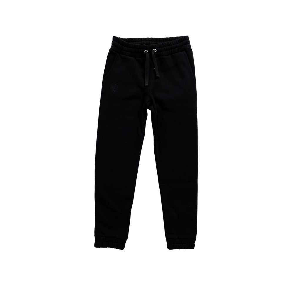 Blauer Black Cotton Joggers (Workout Pants) featuring elastic waistband and cuffs for comfort and style.