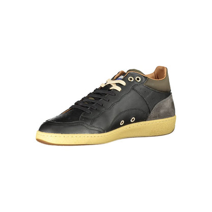 Blauer Black Polyester Sneaker with laces, contrasting details, and logo print, side view of sports shoe
