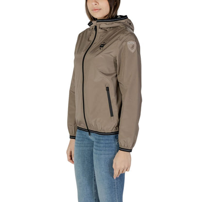 Woman wearing Blauer Green Polyamide Shell Jacket with hood and zip pockets