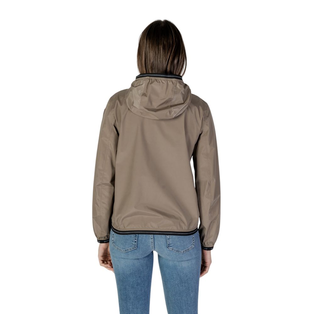 Back view of Blauer Green Polyamide Shell Jacket featuring adjustable hood and technical fabric.