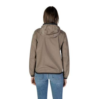 Back view of Blauer Green Polyamide Shell Jacket featuring adjustable hood and technical fabric.