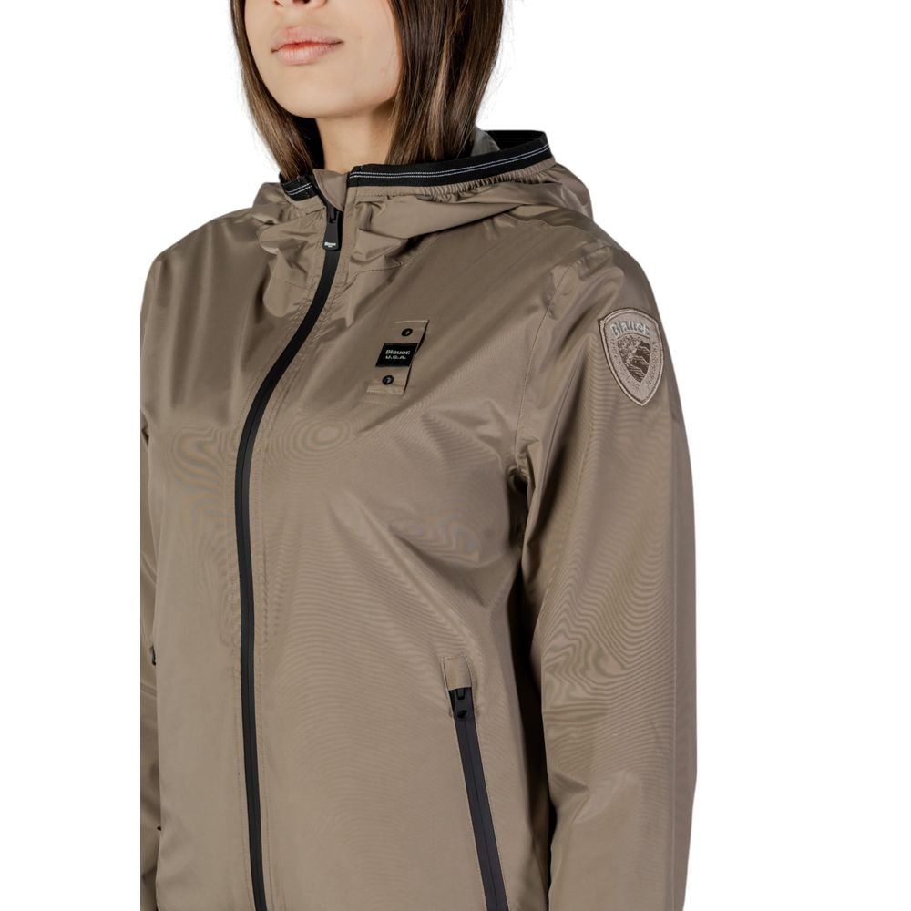 Blauer Green Polyamide Shell Jacket with zip pockets and adjustable hood