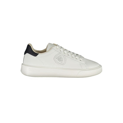 Blauer White Polyethylene Men Sneaker with blue accents and contemporary design for style-conscious individuals.