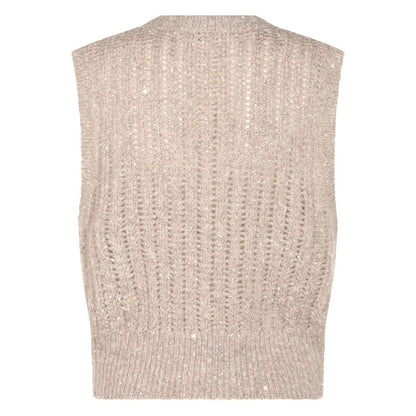 Brunello Cucinelli Natural Knitted Crewneck Vest