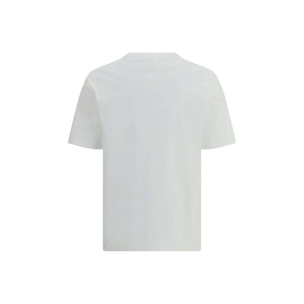 Back view of Brunello Cucinelli White Cotton T-Shirt showcasing its minimalist design and quality material for a casual-chic look.