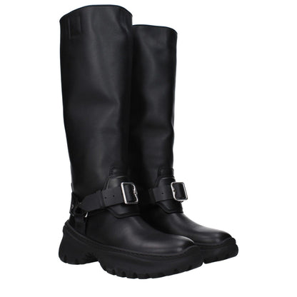 Burberry Black Leather Boots