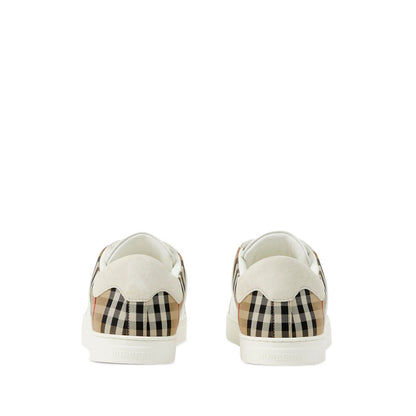Burberry Leather, suede and check sneakers