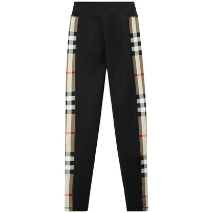 Burberry Stretch jersey leggings with Check finishes