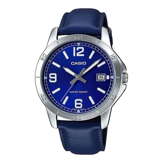 CASIO COLLECTION Mod. CASUAL DATE. LEATHER - BLUE