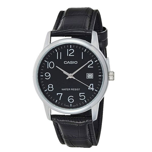 CASIO COLLECTION Mod. DATE. LEATHER - BLACK