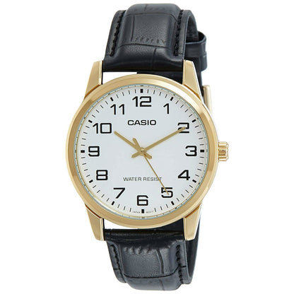 CASIO COLLECTION Mod. ONLY TIME GOLD. LEATHER - WHITE WATCHES