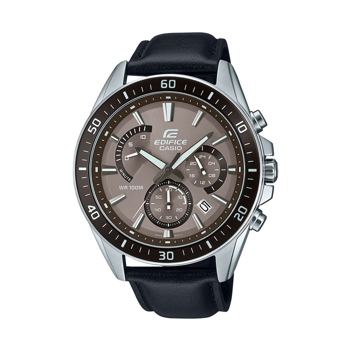 CASIO EDIFICE Mod. RETROGRADE CHRONOGRAPH XL LEATHER - TAN BLACK