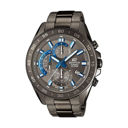 CASIO EDIFICE Mod. STANDARD CHRONOGRAPH watch with stainless steel bracelet and quartz movement, water resistant 10 ATM, official packaging.