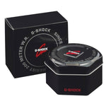 Official box packaging for CASIO G-SHOCK Mod. GS-BASIC - BLACK ADN GOLD SERIES watch, water resistant, quartz movement, resin material.