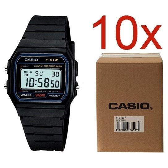 CASIO VINTAGE F-91W-1YEG **PACK 10 PCS**