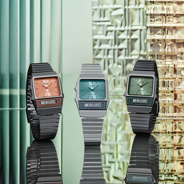 CASIO VINTAGE Mod. EDGY COLLECTION - AQUA GREEN WATCHES